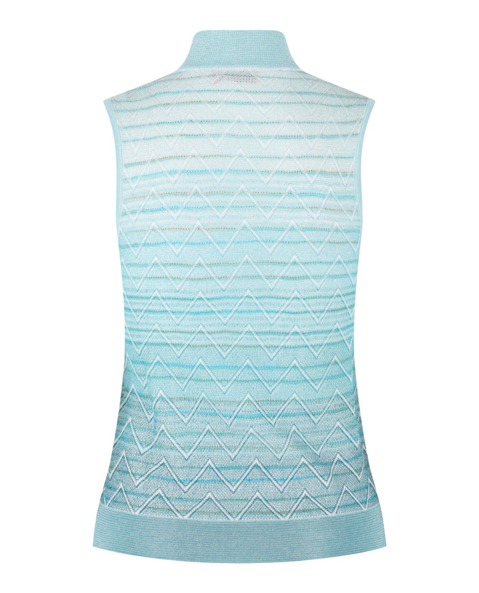 M Missoni Womens Ombre Zig Zag High-Neck Top