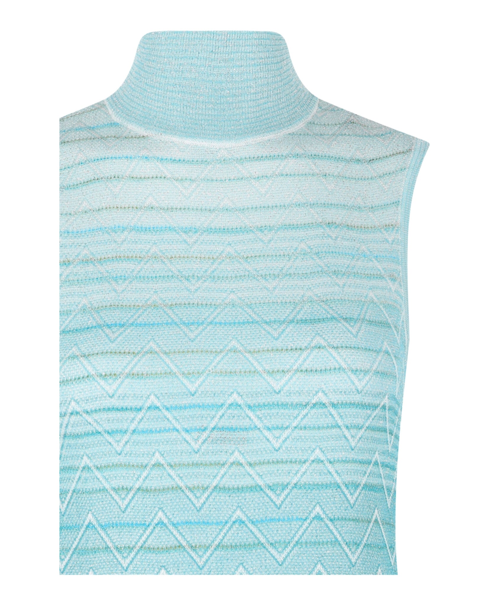 M Missoni Womens Ombre Zig Zag High-Neck Top