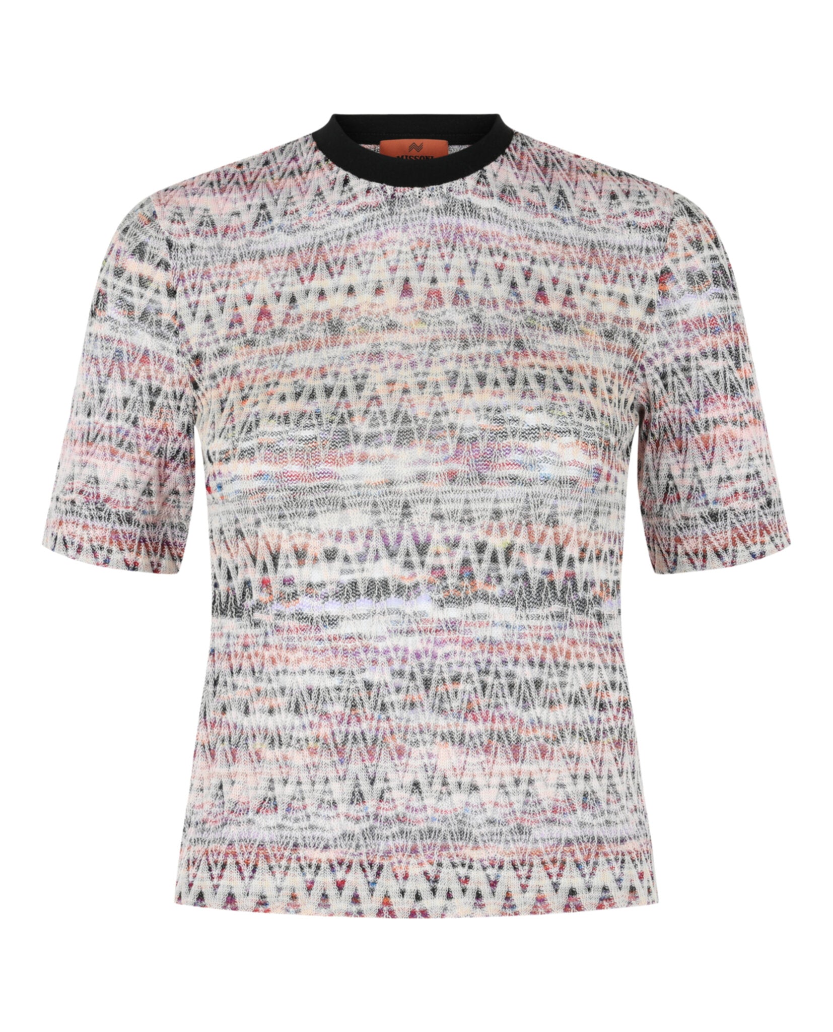 M Missoni Womens Zig Zag Patterned Cropped Knit Top