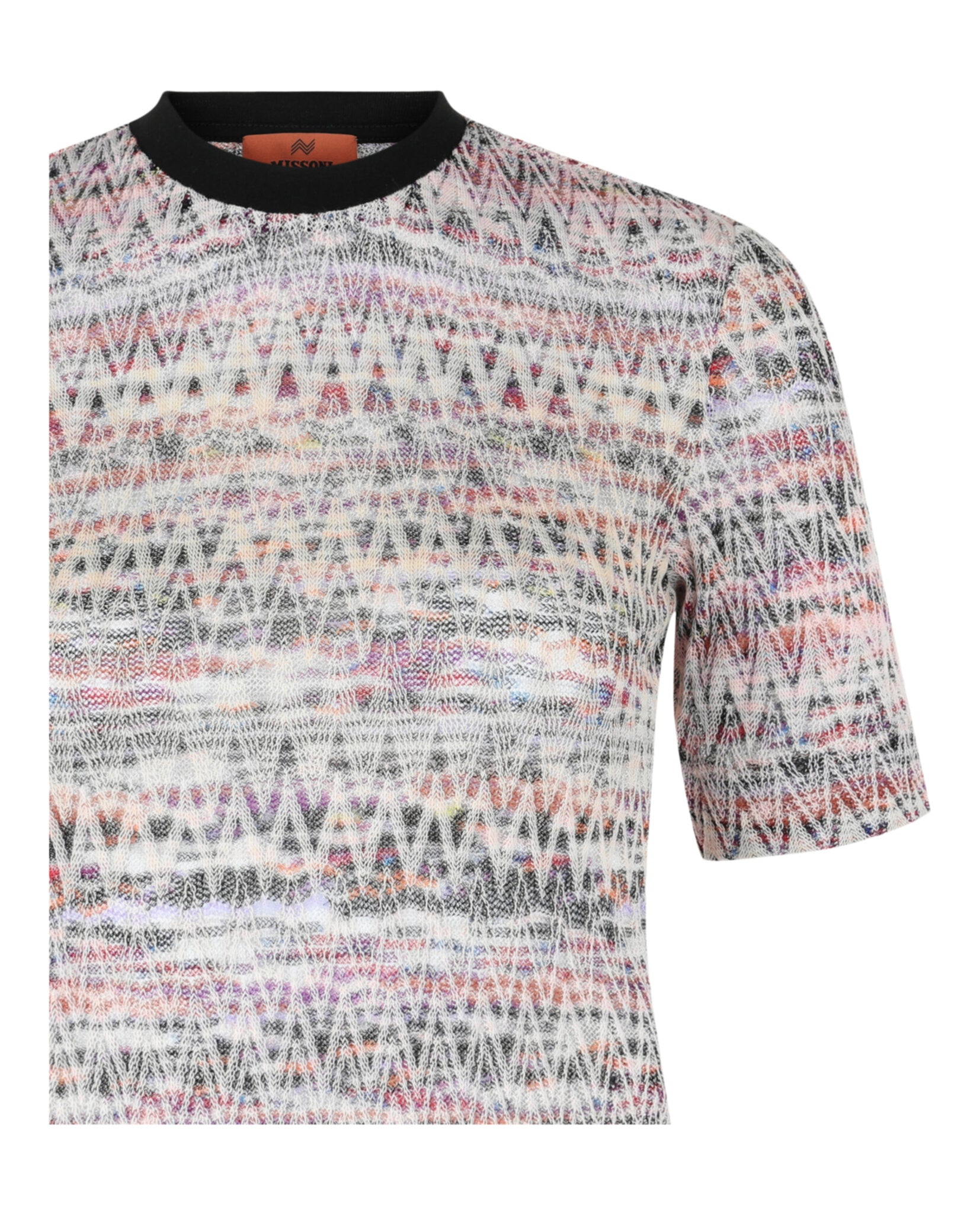 M Missoni Womens Zig Zag Patterned Cropped Knit Top