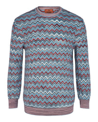 M Missoni Mens Zig-Zag Pattern Pullover Sweater