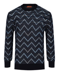 M Missoni Mens Zig-Zag Crewneck Pullover Sweater