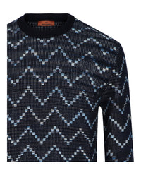 M Missoni Mens Zig-Zag Crewneck Pullover Sweater
