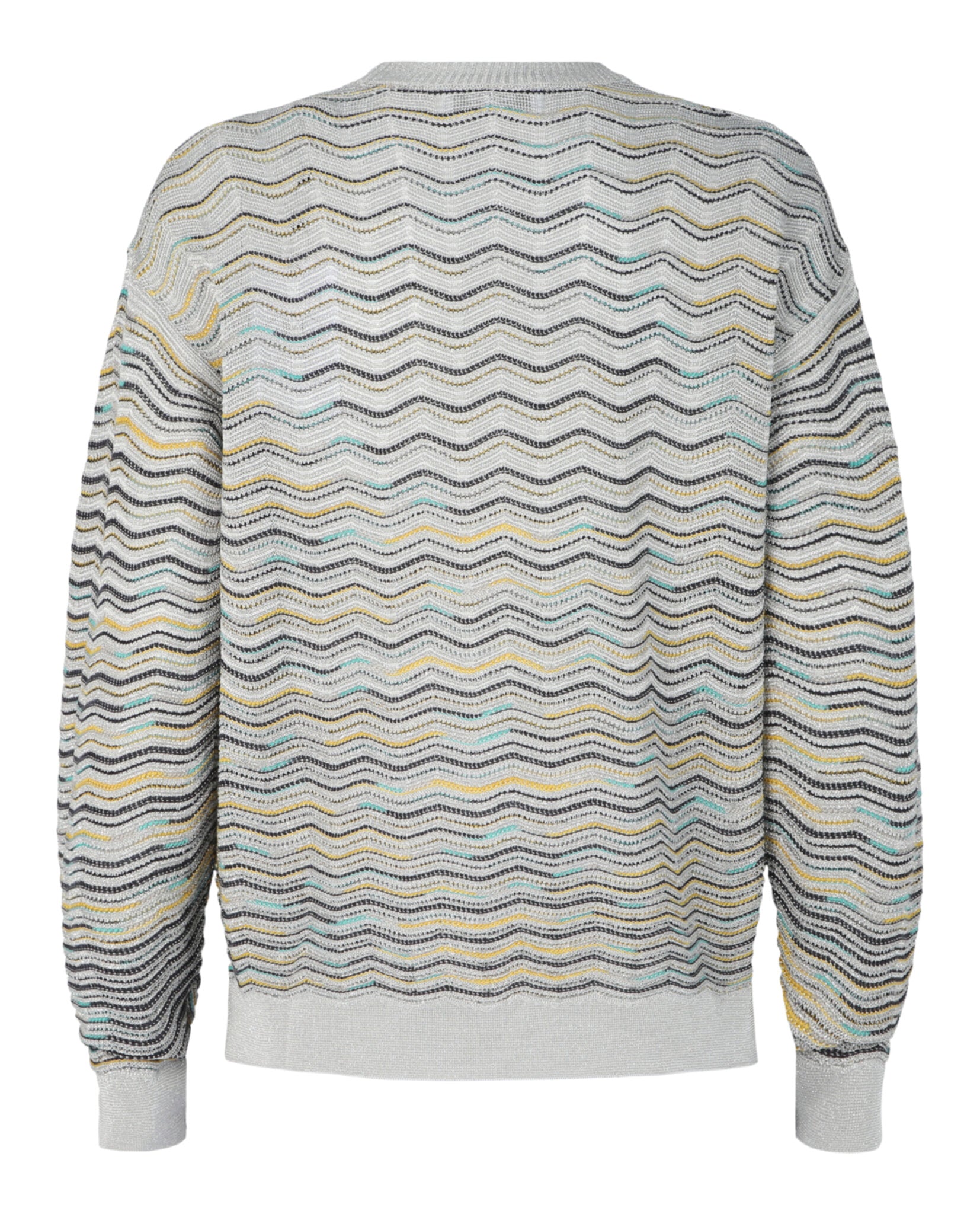 M Missoni Womens Metallic Crochet-Knit Cotton-Blend Sweatshirt