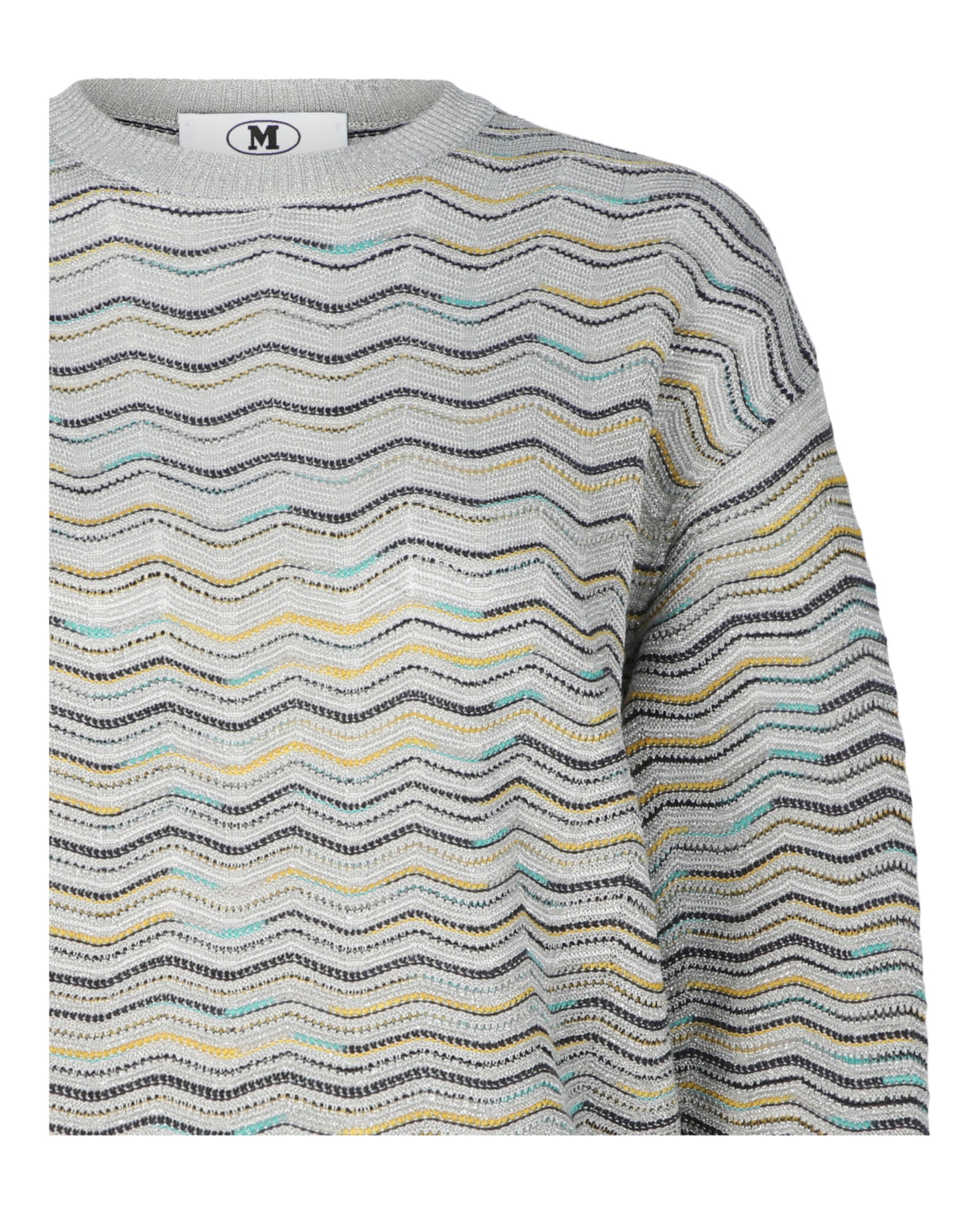 M Missoni Womens Metallic Crochet-Knit Cotton-Blend Sweatshirt