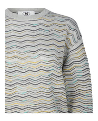 M Missoni Womens Metallic Crochet-Knit Cotton-Blend Sweatshirt