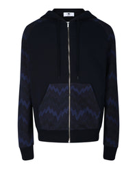 M Missoni Mens Zig Zag Pattern Zip Hoodie