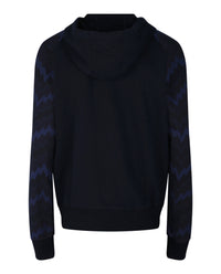 M Missoni Mens Zig Zag Pattern Zip Hoodie
