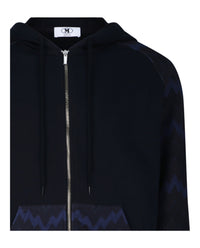 M Missoni Mens Zig Zag Pattern Zip Hoodie