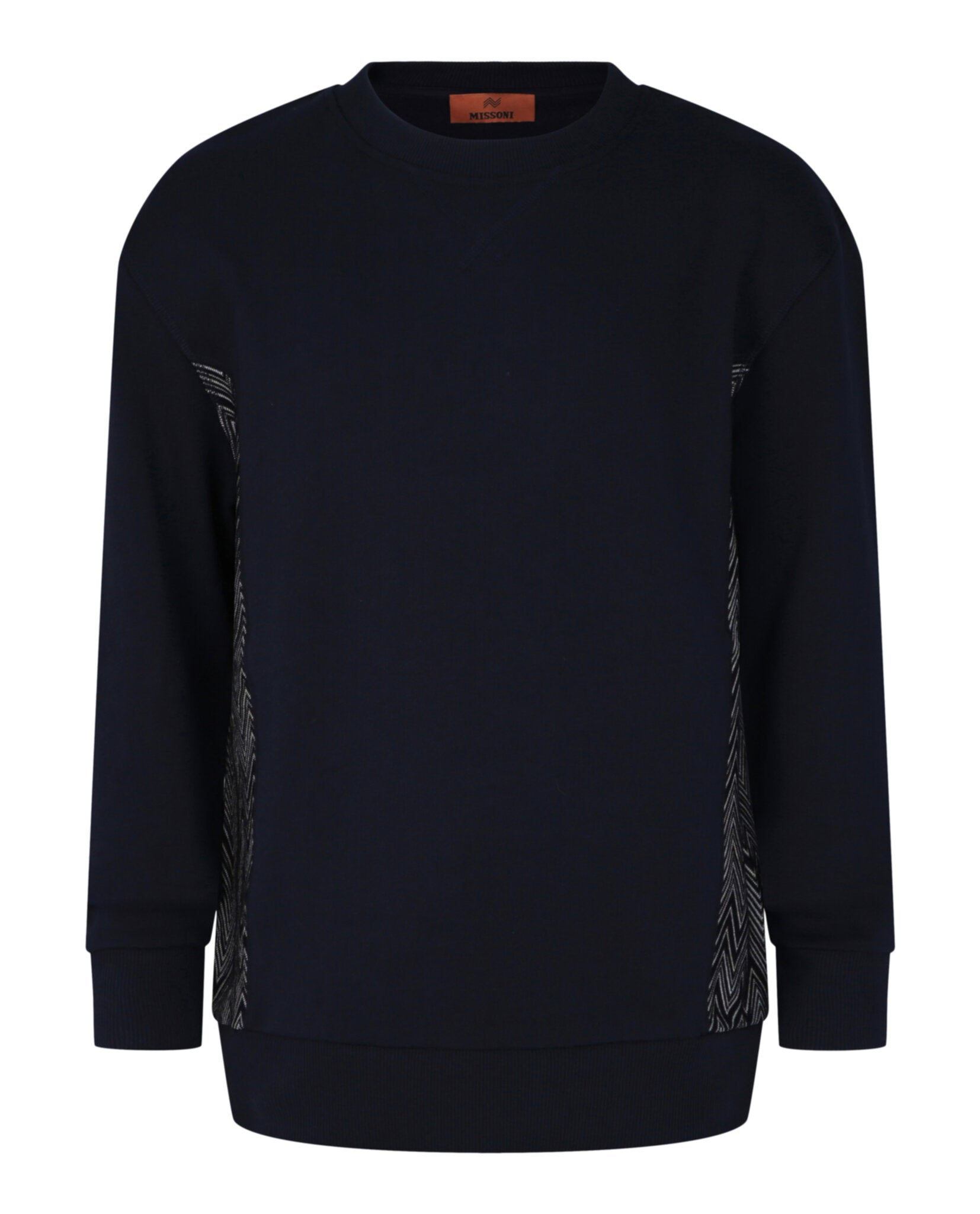 M Missoni Mens Zig-Zag Panelled Crewneck Sweatshirt