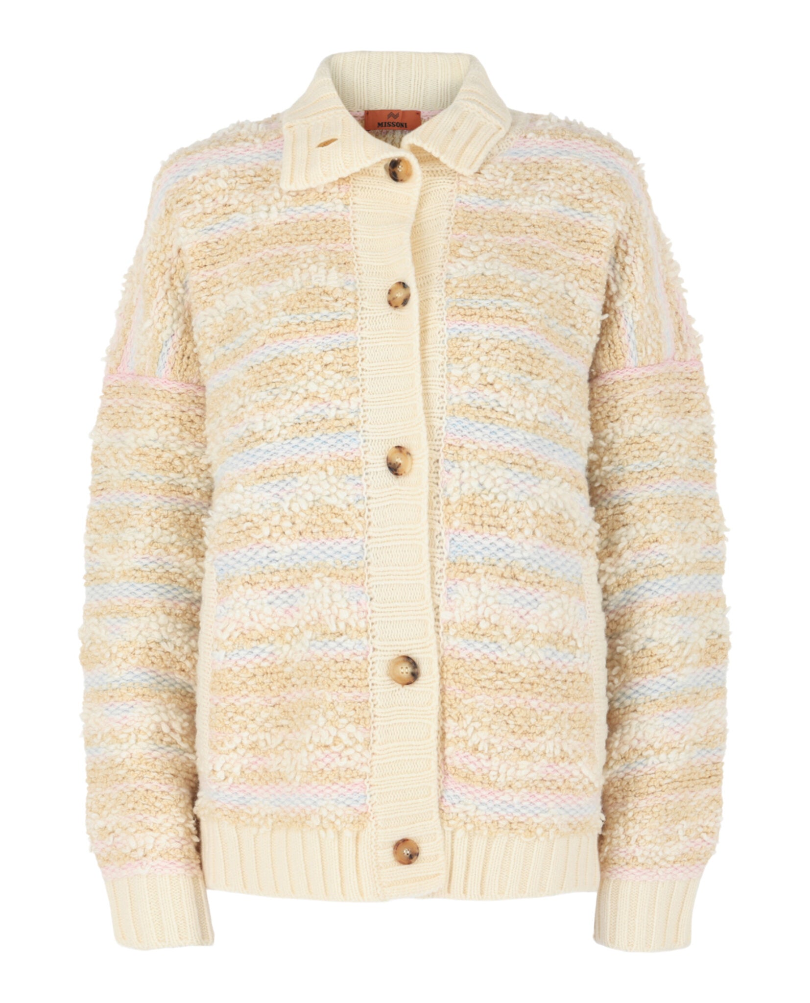 M Missoni Womens Wool-Blend Fleece Cardigan