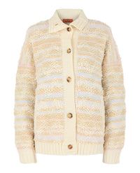 M Missoni Womens Wool-Blend Fleece Cardigan