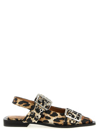 GANNI Ganni Women 'Leopard Satin Feminine Buckle' Slingback