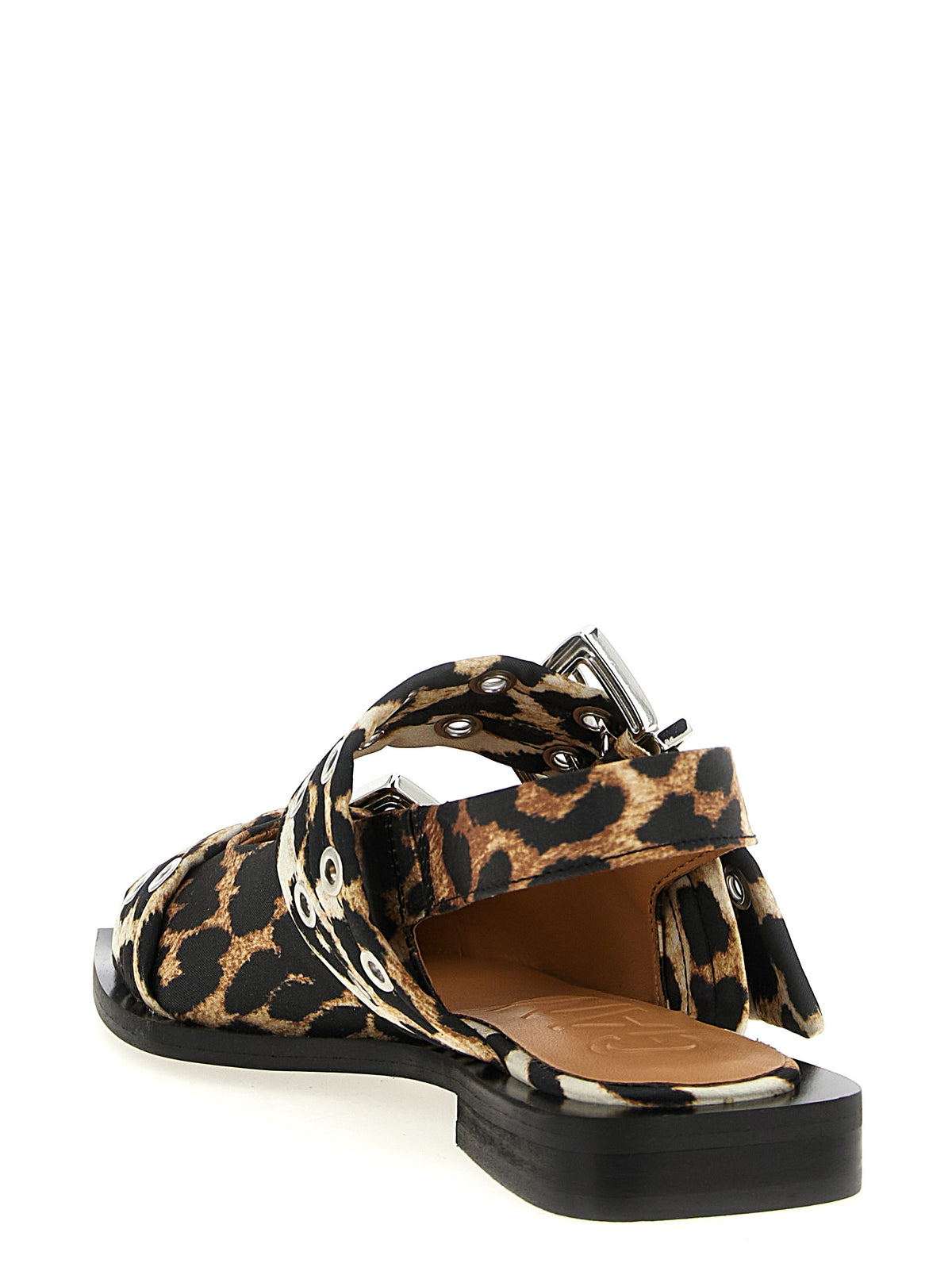 GANNI Ganni Women 'Leopard Satin Feminine Buckle' Slingback
