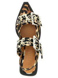 GANNI Ganni Women 'Leopard Satin Feminine Buckle' Slingback