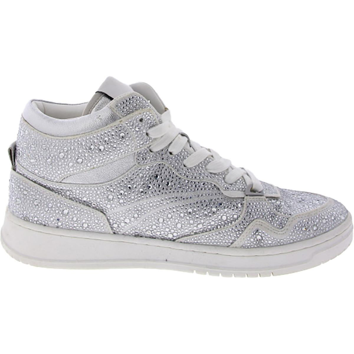 Evans-R Womens Rhinestone Glass High-Top Sneakers