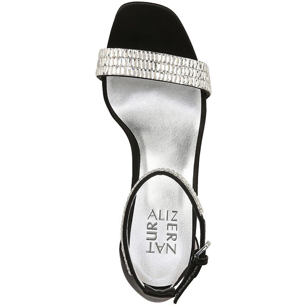 Joy Sparkle Womens Embellished Ankle Strap Heels