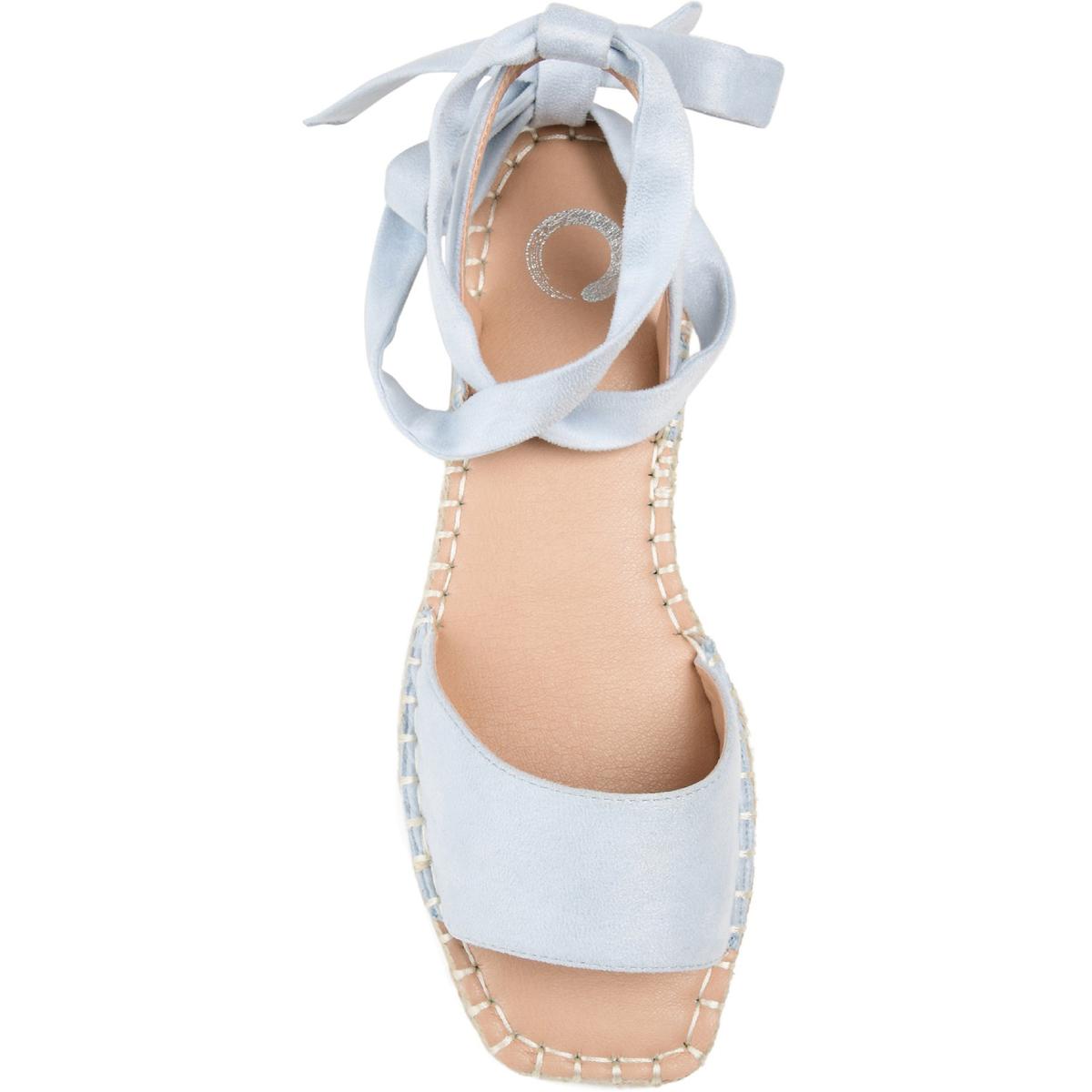 Emelie Womens Lace-Up Faux Suede Flat Sandals