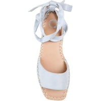 Emelie Womens Lace-Up Faux Suede Flat Sandals
