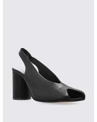Mm6 Maison Margiela Open Toe Slingback Heels Mid Heel Women Black Sandals