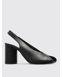 Mm6 Maison Margiela Open Toe Slingback Heels Mid Heel Women Black Sandals