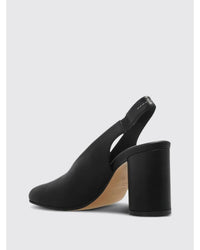 Mm6 Maison Margiela Open Toe Slingback Heels Mid Heel Women Black Sandals
