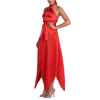 Womens Asymmetric Recycled Polyester Halter Dress Regular 8 (M) Rose Red