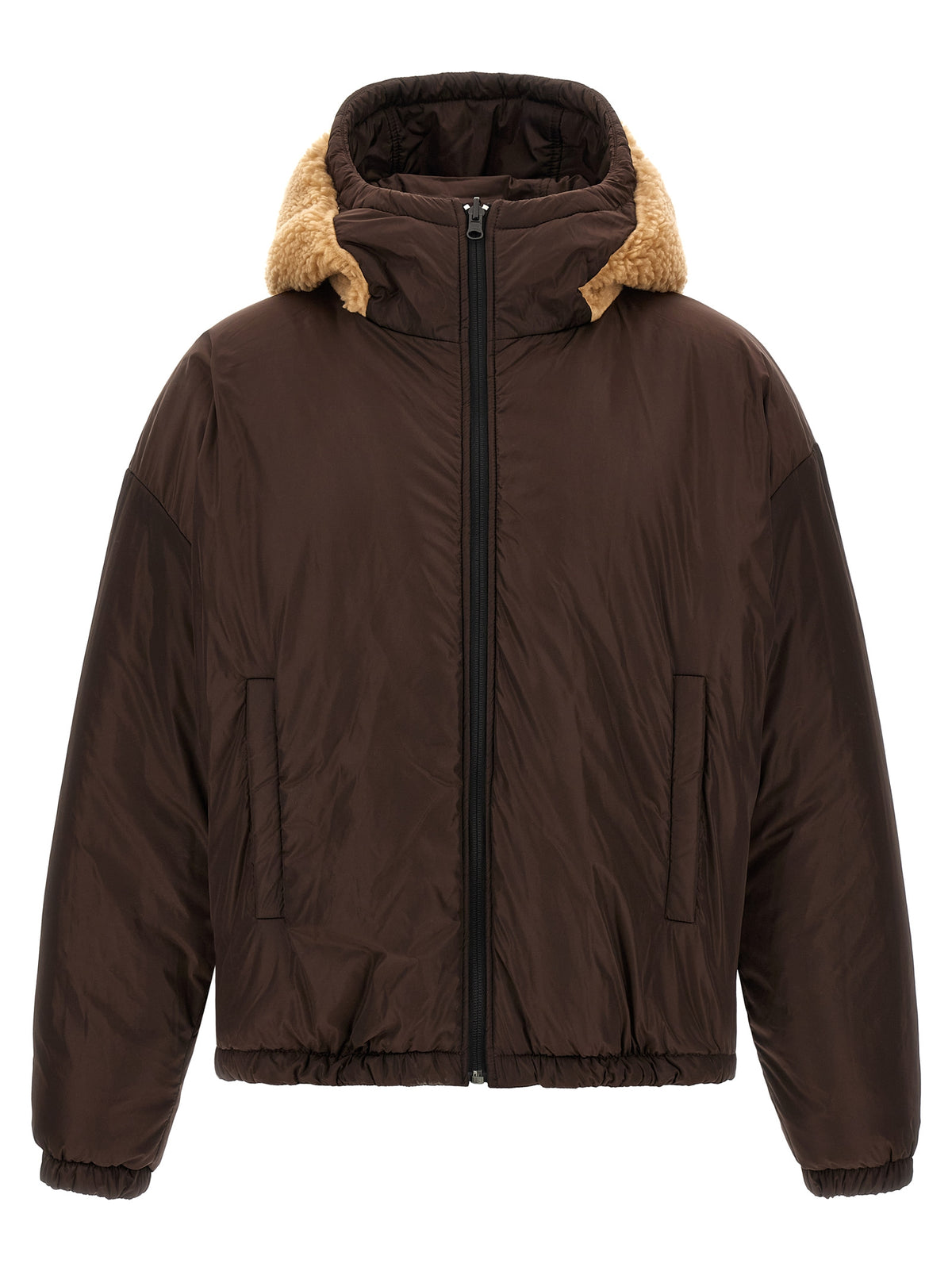 Dsquared2 Men Teddy Reversible Jacket With Logo Patch