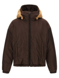 Dsquared2 Men Teddy Reversible Jacket With Logo Patch