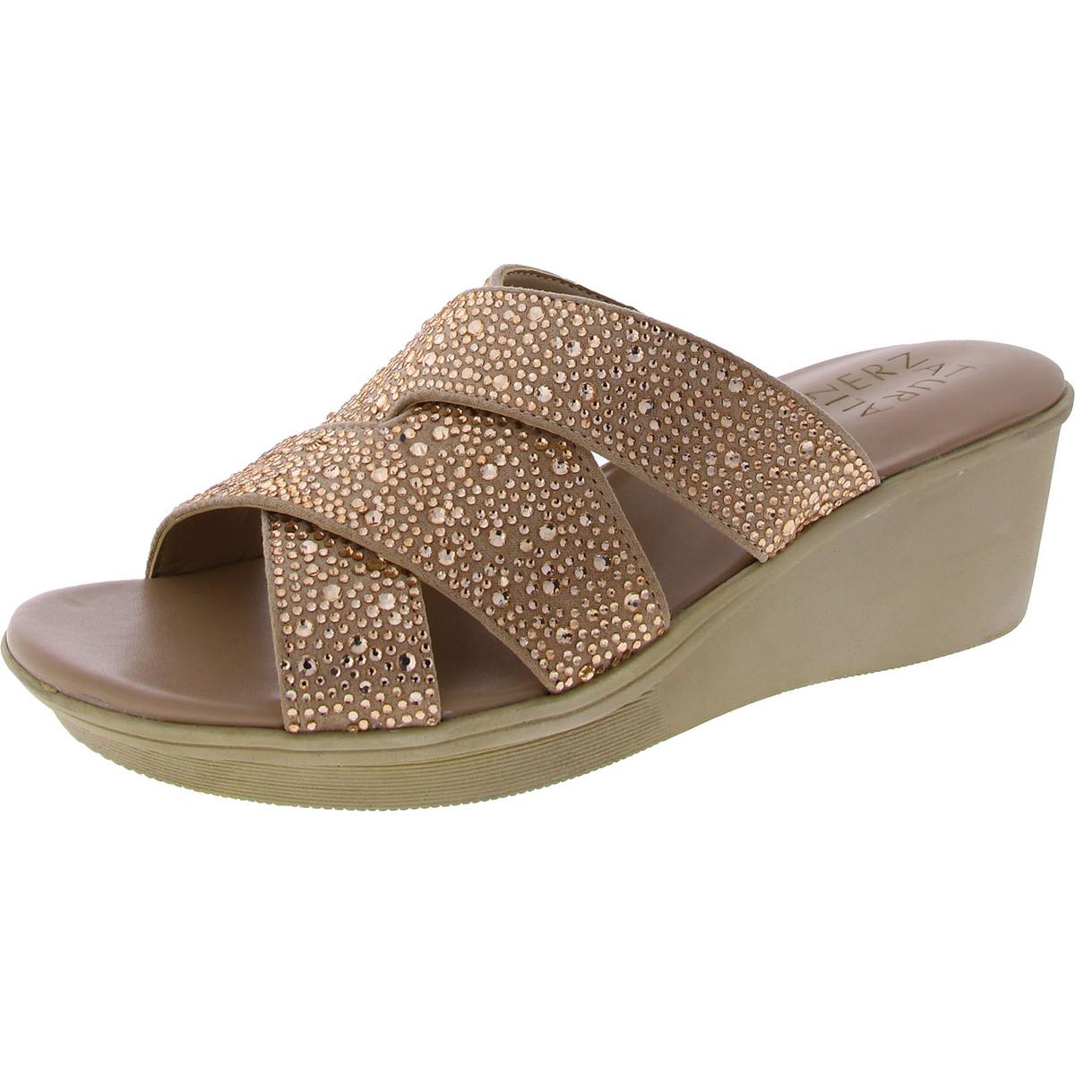Rowena 2 Womens Embellished Man Made Wedge Sandals Pink