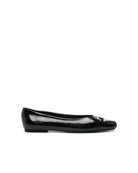 Salvatore Ferragamo Varina Ballet Flats Logo Women Black Shoes
