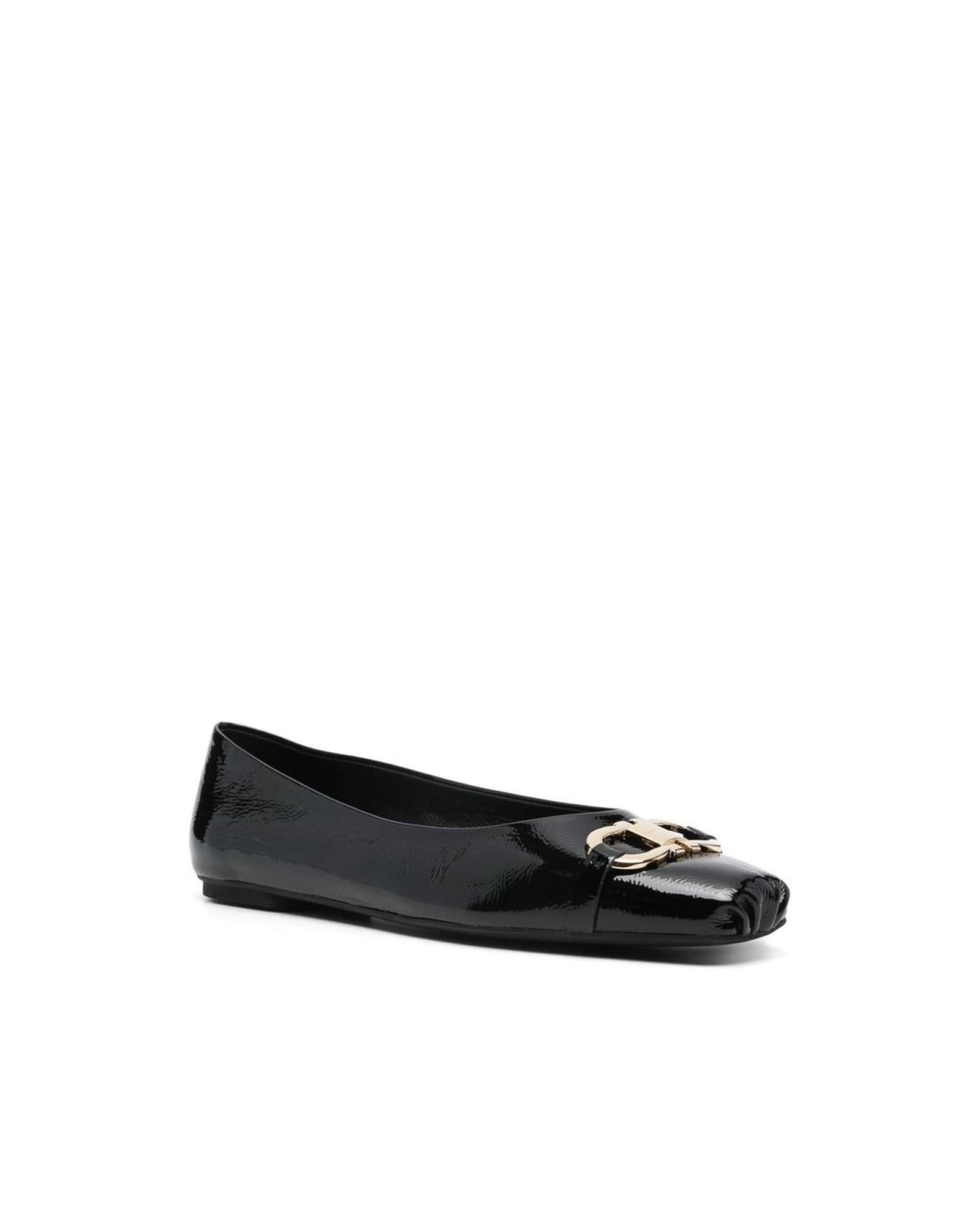 Salvatore Ferragamo Varina Ballet Flats Logo Women Black Shoes