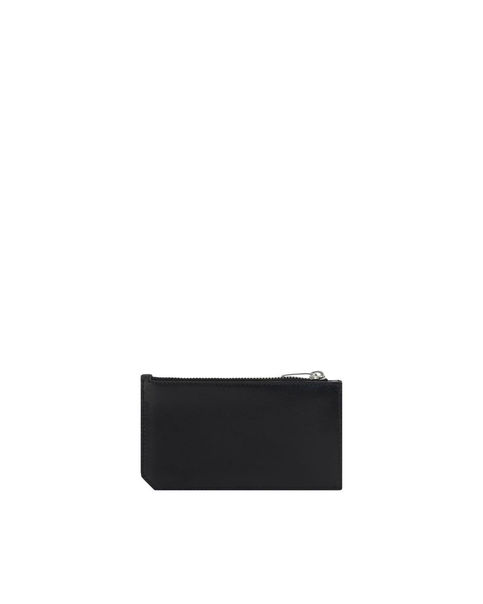 Saint Laurent Zip Card Holder YSL Logo Men Black Wallets