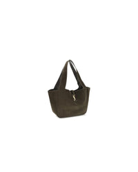 Saint Laurent Shopping Suede Tote Women Green Shoulder Bags