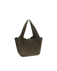Saint Laurent Shopping Suede Tote Women Green Shoulder Bags