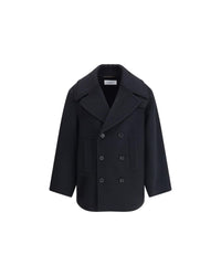 Saint Laurent DoubleBreasted Pea Coat Women Black Jackets & Coats