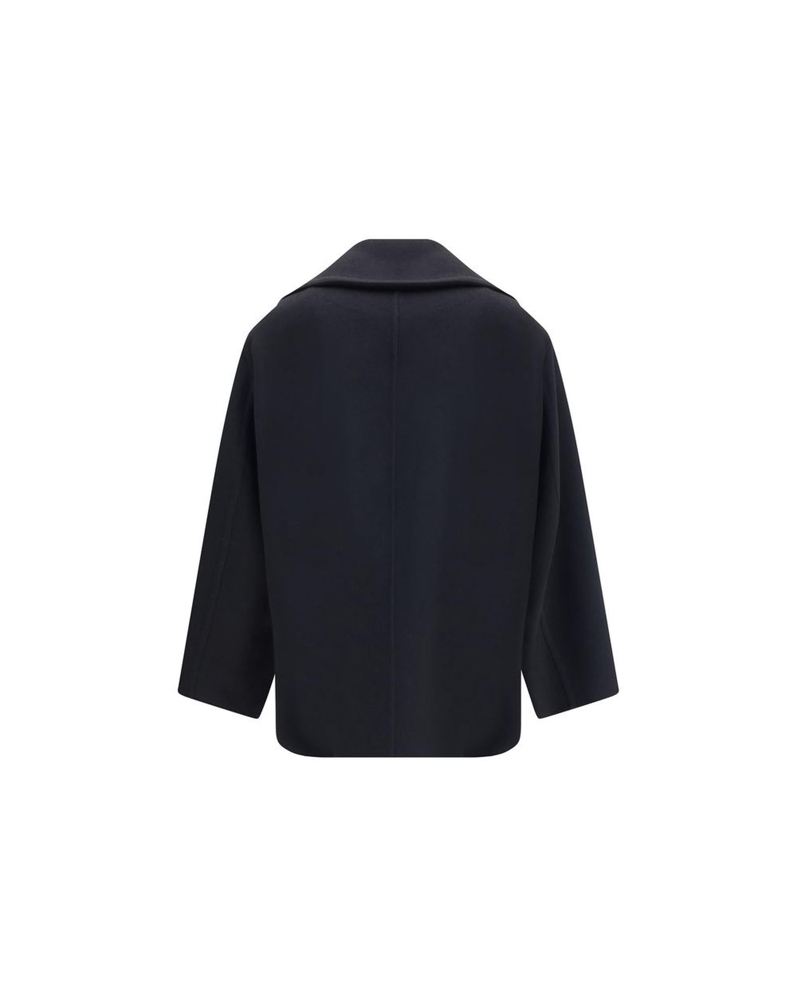 Saint Laurent DoubleBreasted Pea Coat Women Black Jackets & Coats