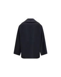 Saint Laurent DoubleBreasted Pea Coat Women Black Jackets & Coats
