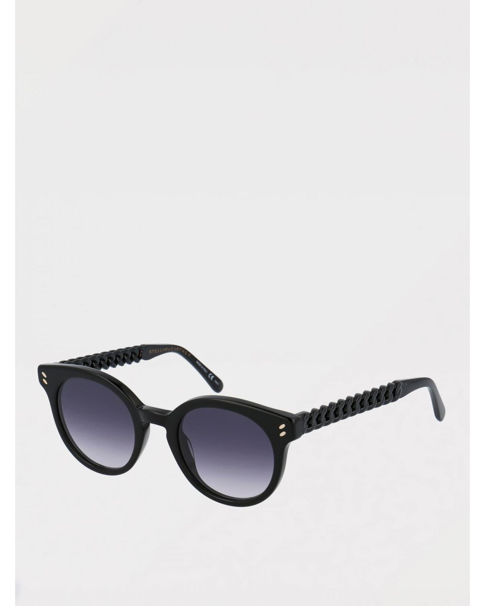 Stella Mccartney Chain Detail Round Sunglasses Women Black