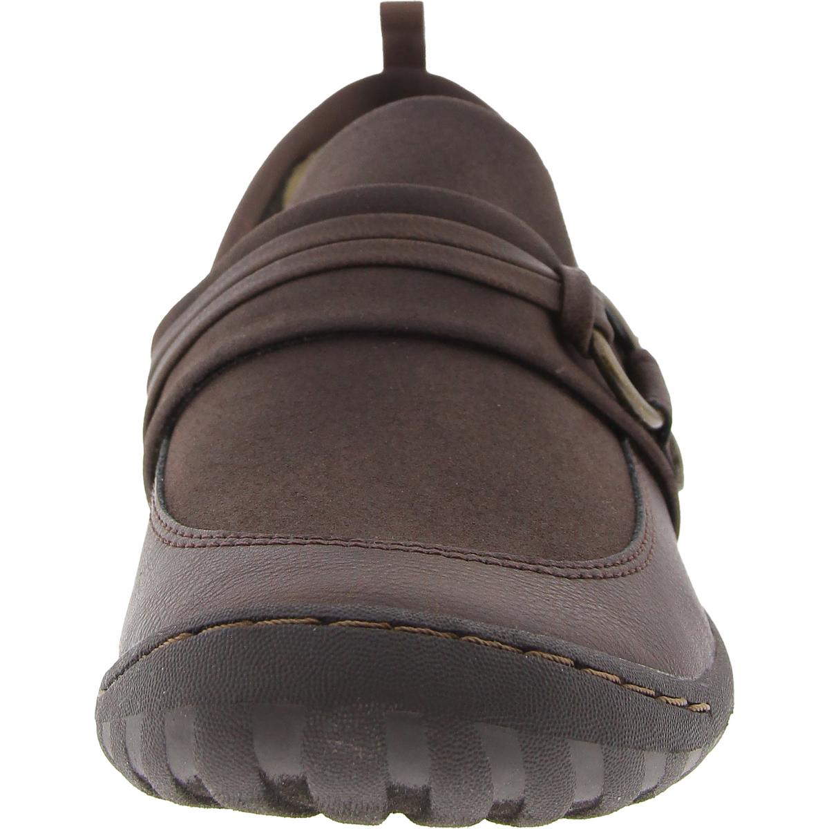 Phoebe Womens Mixed Media Faux Leather Loafers