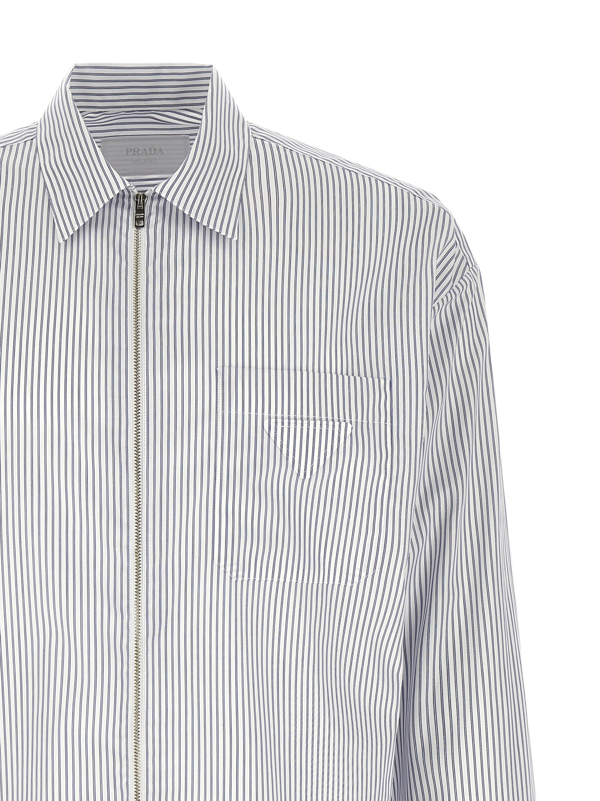 PRADA Prada Men Zip Striped Shirt