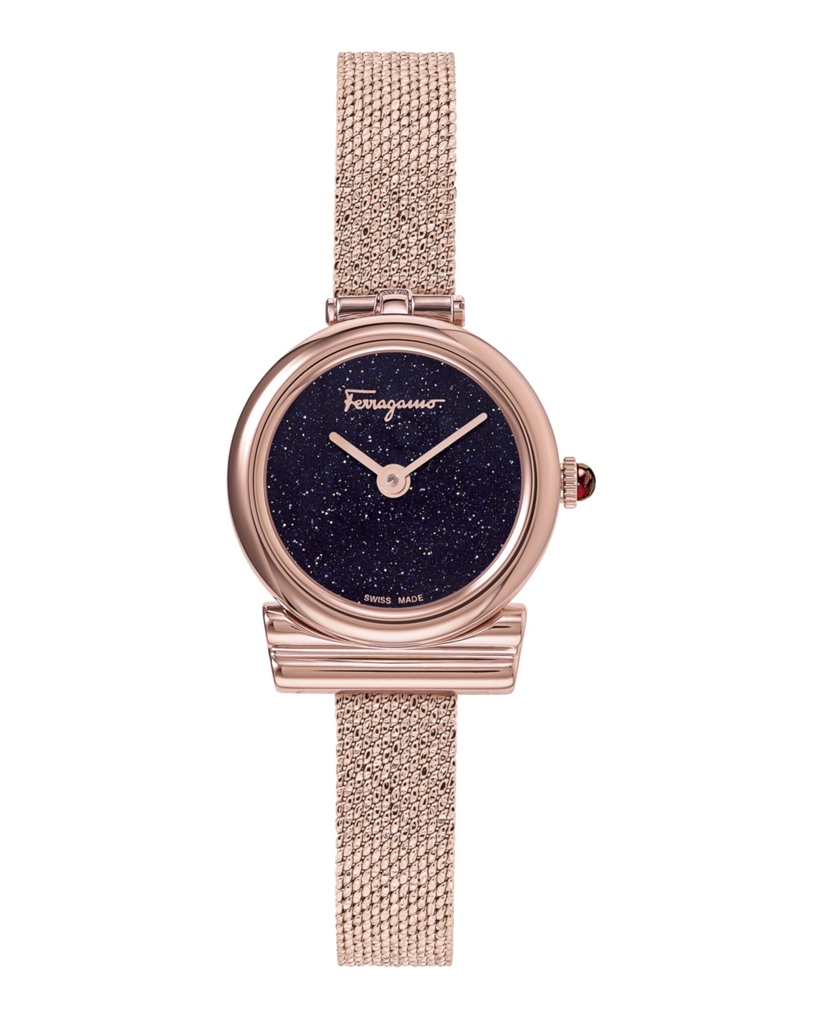 Ferragamo Womens Gancini 28mm Strap Fashion Watch Rose Gold