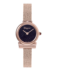 Ferragamo Womens Gancini 28mm Strap Fashion Watch Rose Gold