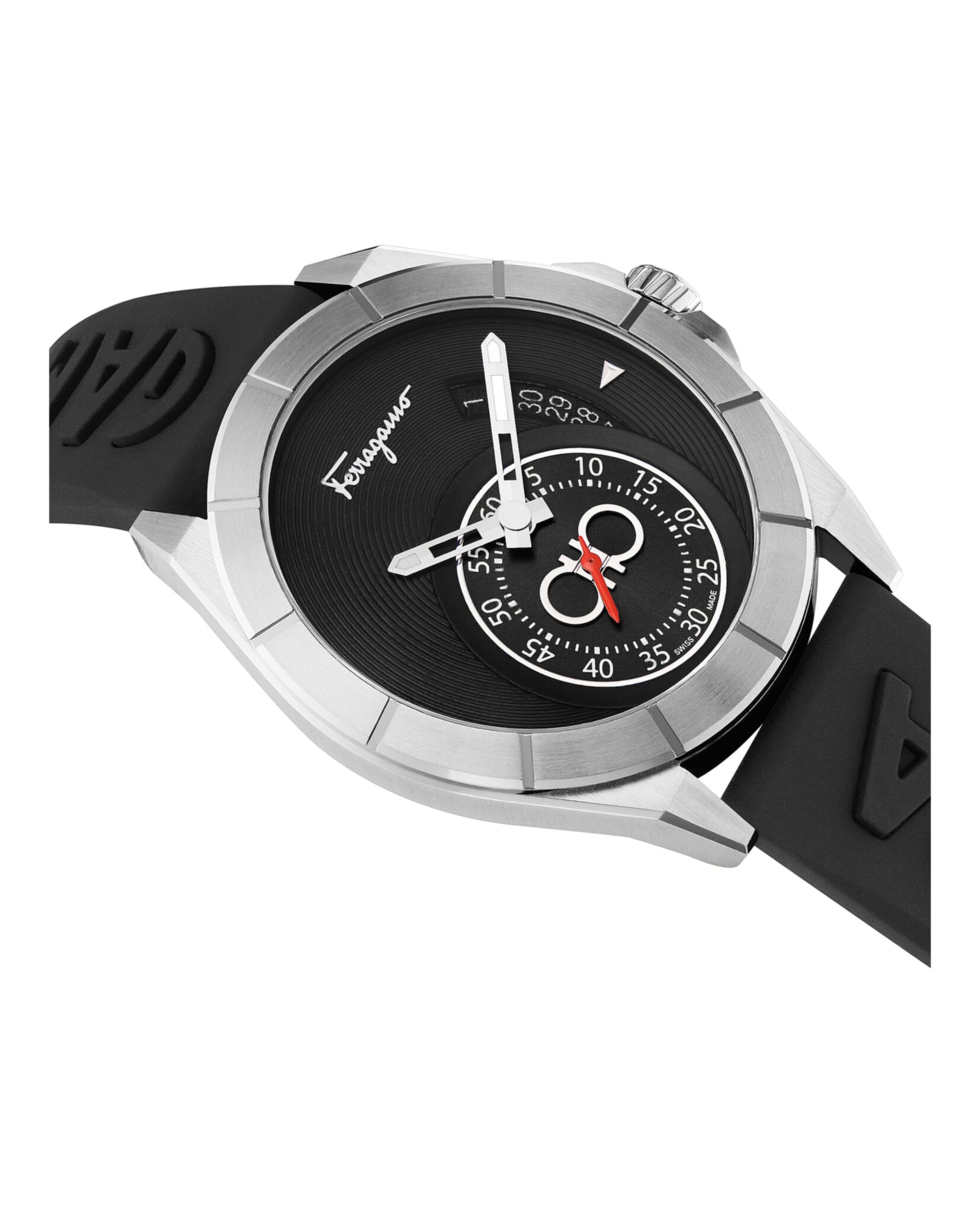 Ferragamo Mens Stainless Steel 43mm Strap Fashion Watch