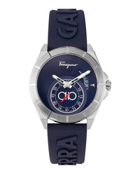 Ferragamo Mens Stainless Steel 43mm Strap Fashion Watch