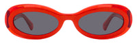 Ferragamo Oval Sunglasses SF2003S 613 Transparent Red 54mm