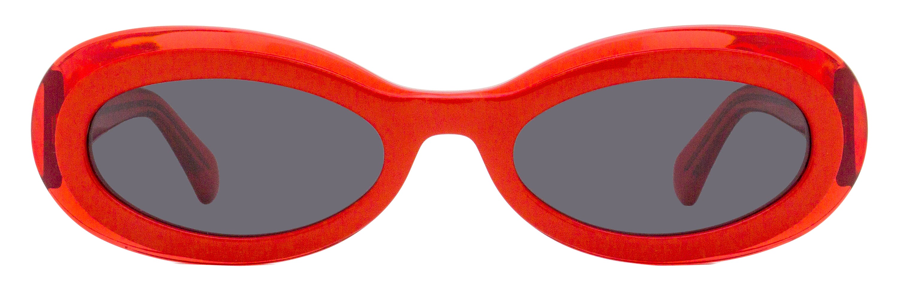 Ferragamo Oval Sunglasses SF2003S 613 Transparent Red 54mm