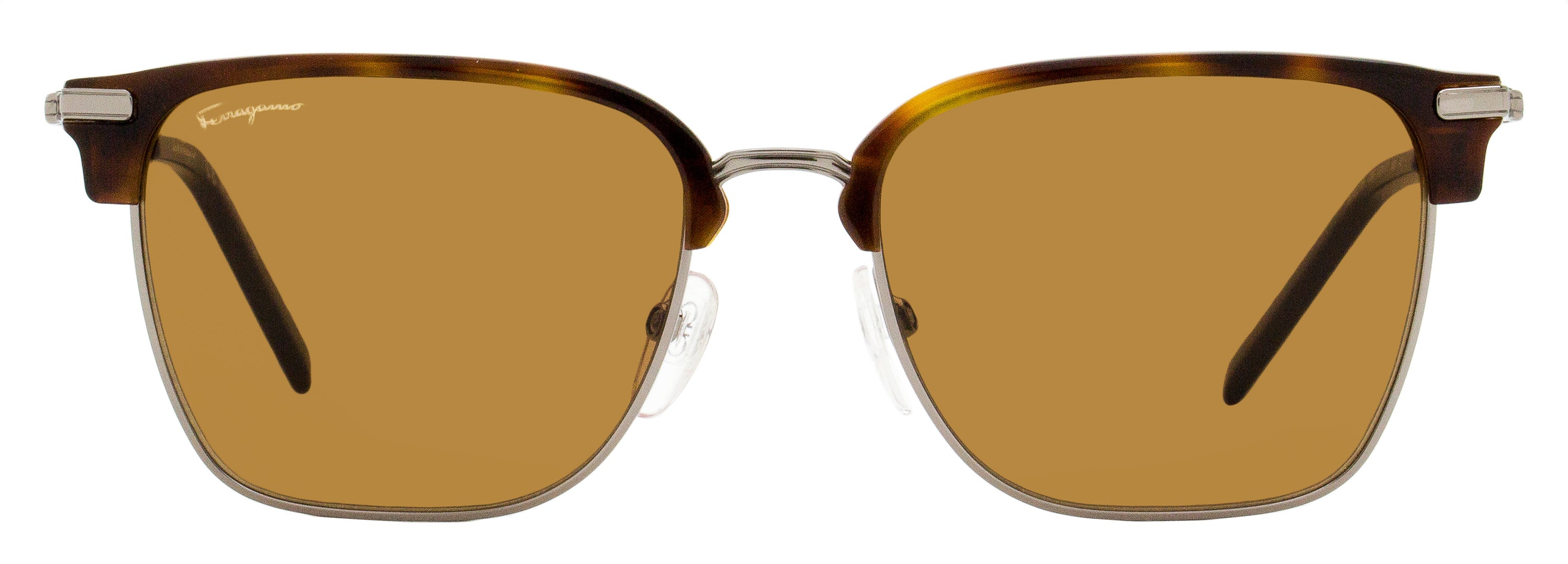 Ferragamo Rectangular Sunglasses SF227S 085 Ruthenium/Tortoise 53mm