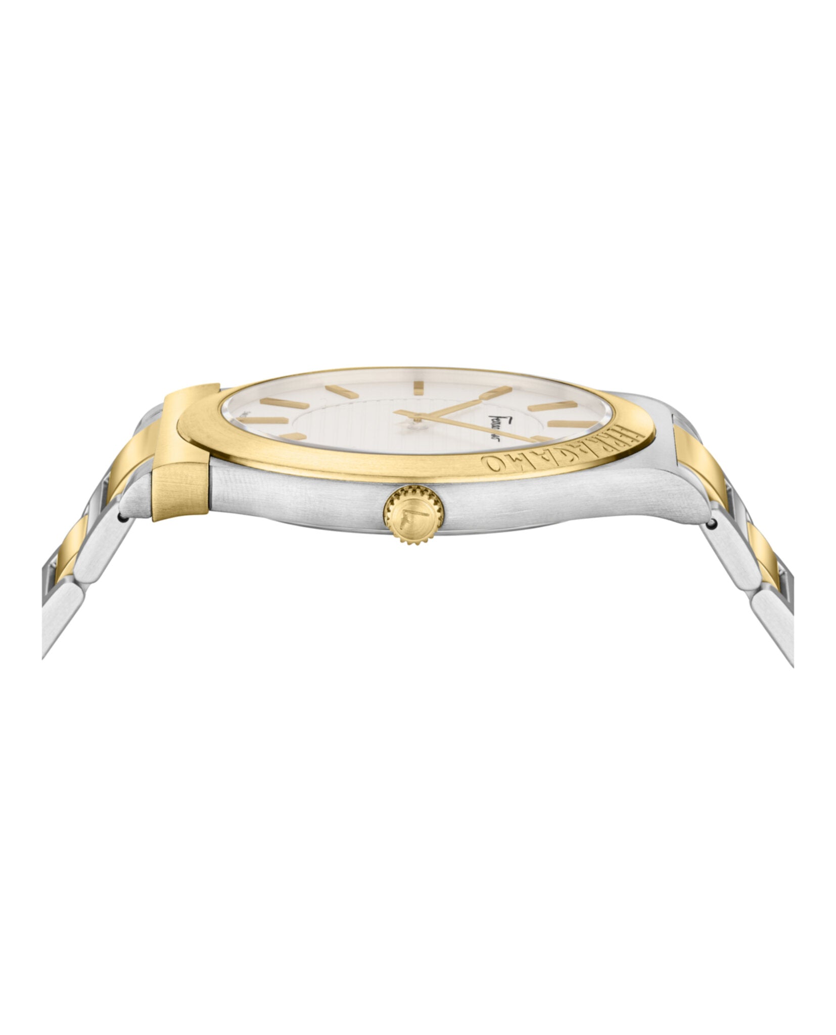 Ferragamo Mens Two Tone 42mm Bracelet Fashion Watch