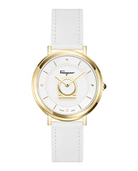 Ferragamo Womens Gold 36mm Strap Fashion Watch